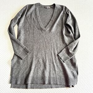 Vince Tunic Sweater XS Wool Cashmere Gray Minimalist Capsule Career Luxury